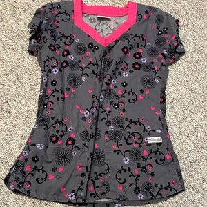 Floral scrub top